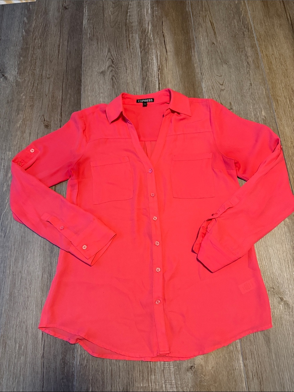 Express Bright Pink Button-Down Shirt